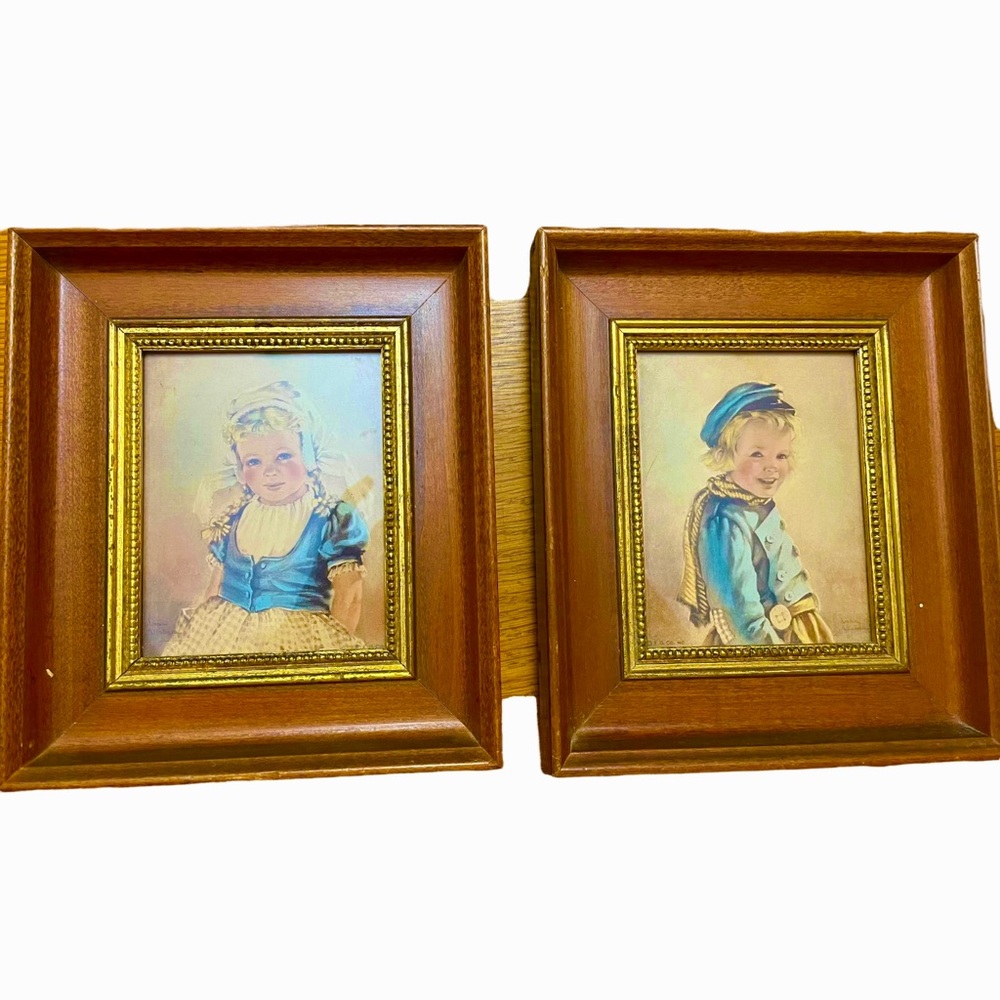 1930’s C & A Richards “Adrian” and “Katrina” Framed Prints (2)